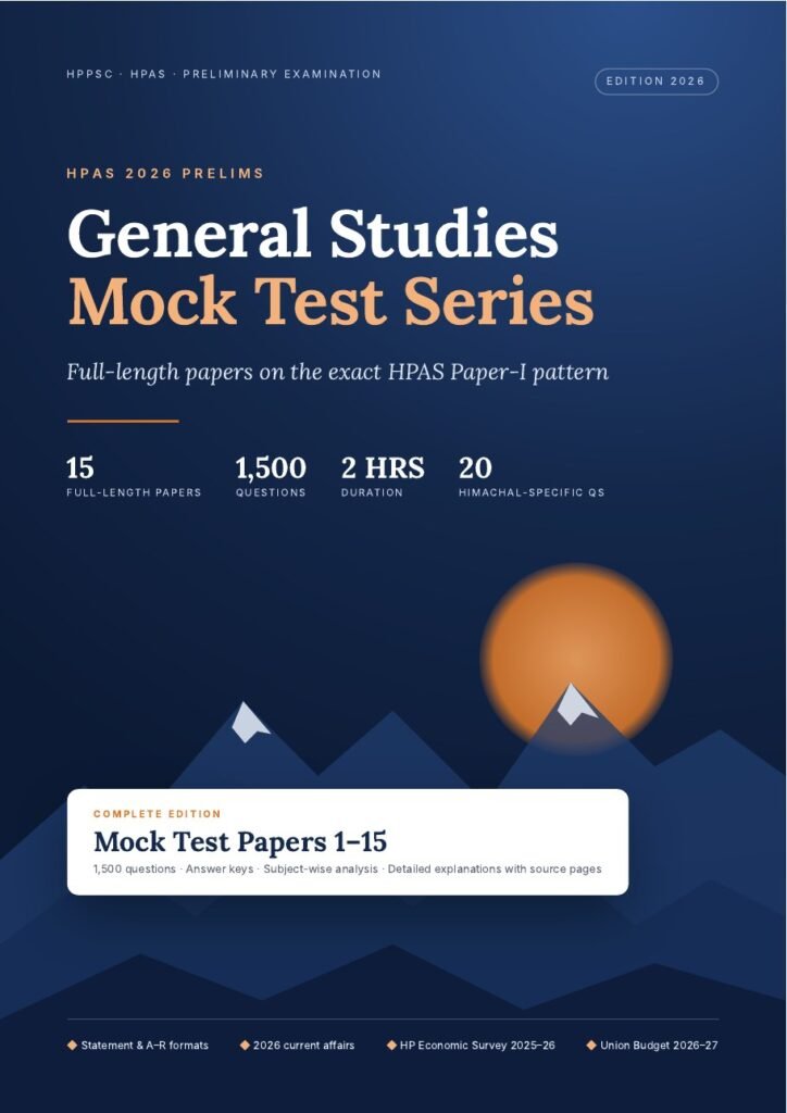 Cover of HPAS 2026 Prelims – General Studies Mock Test Series (Complete Edition)