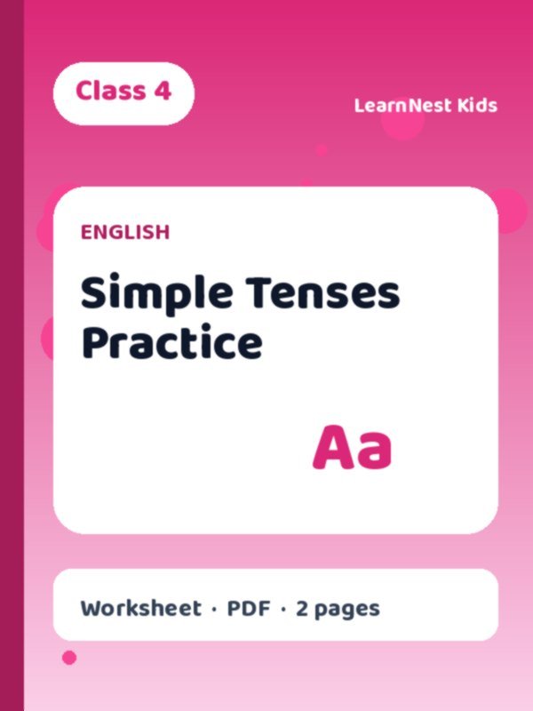 Free Class 4 English Tenses Worksheet